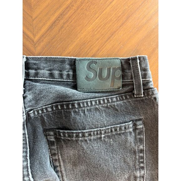 Mens SUPREME Stone Washed Black Slim Button-Fly Jeans Size 30X30 - Picture 5 of 10
